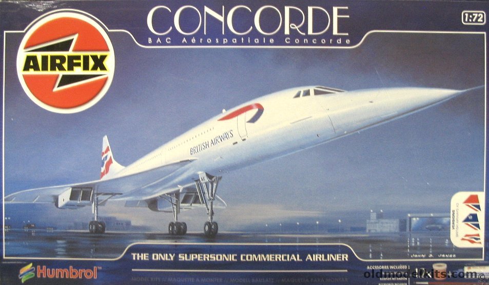 Airfix 1/72 BAC/Aerospatiale Concorde Supersonic Airliner, 11050 plastic model kit